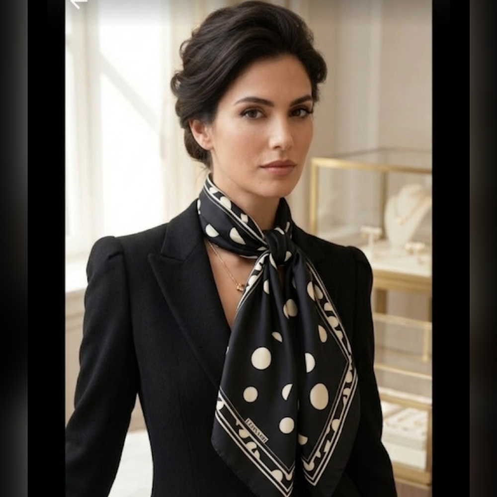 Vintage Polka Dot Leonard of Paris Scarf